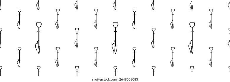 Fire Poker Icon Seamless Pattern, Fireplace Poker Icon, Fire Iron Icon Vector Art Illustration