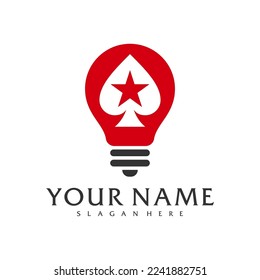 Plantilla vectorial del logotipo de Fire Poker, conceptos de diseño del logotipo de Creative Poker