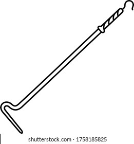 Fire poker. Vector outline icon.