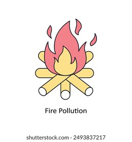 Fire Pollution  Isometric style icon. Symbol on White background EPS 10 File 