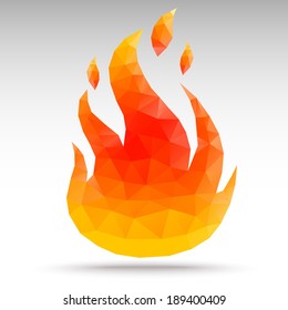 Fire. Polygonal geometric