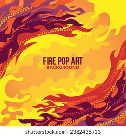 Fire Pop Art  Circle Vector Background by Himawan Rush X