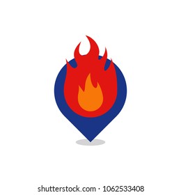 Fire Position Logo Icon Design