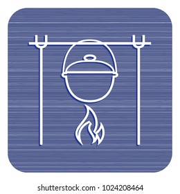 Fire and pot icon. Vector illustration.