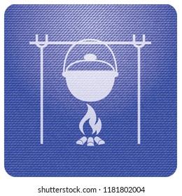 Fire and pot icon. Vector illustration.