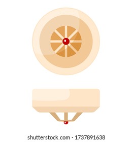 Fire prevention smoke detector sensor icon isolated on white background. Gas sensor in flat style. Home safety alarm. Vector illustration