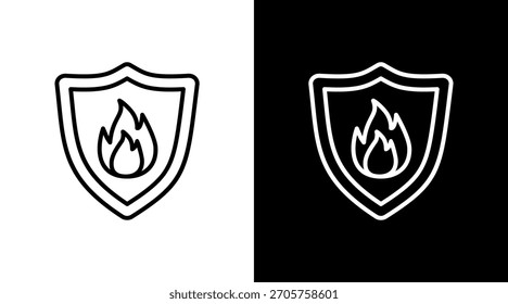 Vector de conjunto de iconos blancos de prevención de incendios