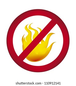 fire prohibited over white background. vector illustration