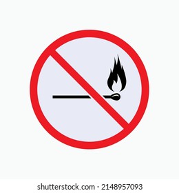 Icono de prohibición de incendios. No hay símbolo de coincidencia - Vector.