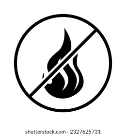 Fire prohibition icon. Vector illustration 