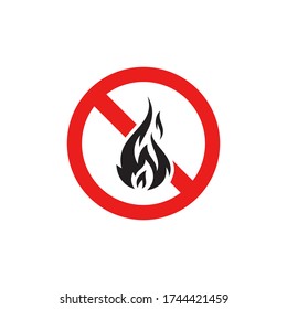 Fire Prohibition Sign. No Fire Icon In Trendy Design Vector Eps 10