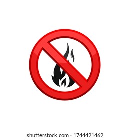 Fire Prohibition Sign. No Fire Icon In Trendy Design Vector Eps 10