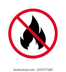 fire prohibition sign vector on white background