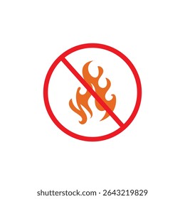 fire prohibition sign vector on white background