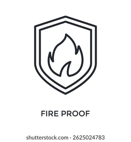Fire Proof Icon Outline Style. Vector Illustration For Graphic Design