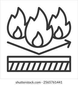 Fire Proof Icon Vector Illustration Outline Style