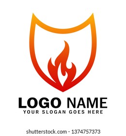 Fire protect logo template, sign, symbol fire flame