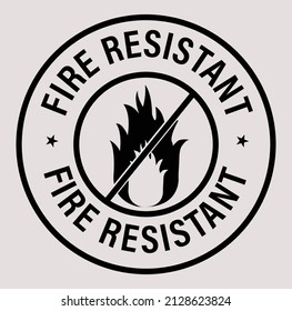 Fire protection abstract. 'fire resistant' vector icon, black in color.