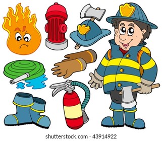 Fire protection collection - vector illustration.