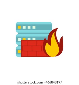 Fire protection in file store icon in flat style isolated on white background. Security symbol