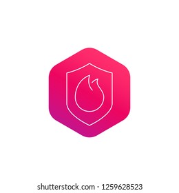 Fire protection icon, line