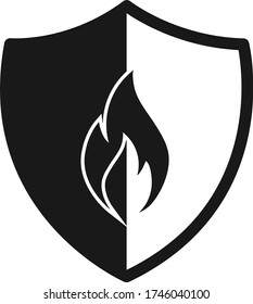 Fire protection icon, fire secure icon 