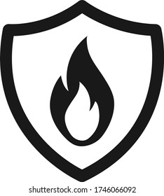 Fire protection icon, fire secure icon 