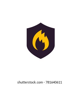 Fire protection icon with shield