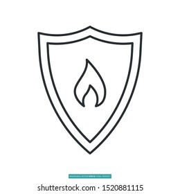 Fire protection icon vector illustration logo template for many purpose. Isolated on white background.
