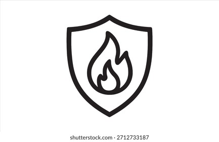 Brandschutz-Symbolvektor | Sicherheits-Schild-Flammensymbol | Grafik für Notfallprävention
