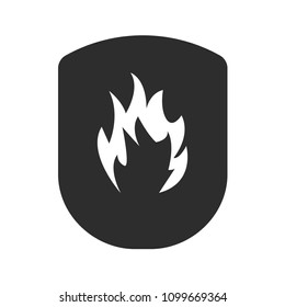 Fire protection icon.fire icon and shield. 