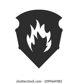 Fire protection icon.fire icon and shield. 