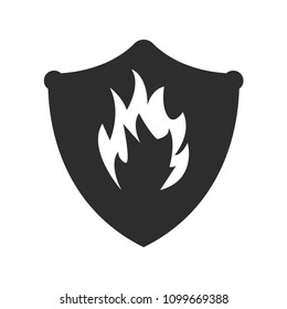 Fire protection icon.fire icon and shield. 