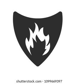 Fire protection icon.fire icon and shield. 