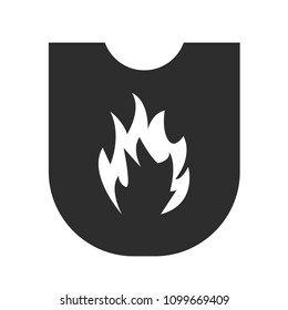 Fire protection icon.fire icon and shield. 