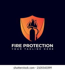 fire protection logo design vector template