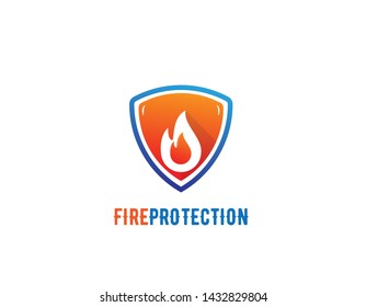 Fire protection logo design- white background