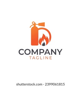 Fire protection logo template design vector