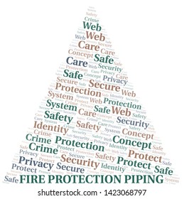 Fire Protection Piping word cloud. Wordcloud made with text only.