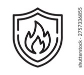 Fire protection shield icon for safety design