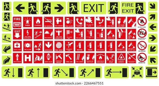 Fire protection signs. Used in places where fires are possible.