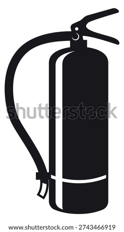Fire protection tool symbol. Extinguisher black icon