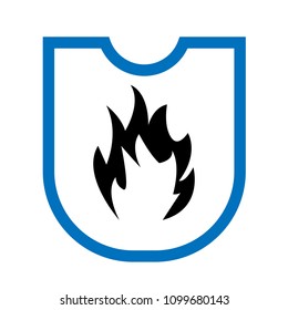 Fire protection.fire icon and shield. 