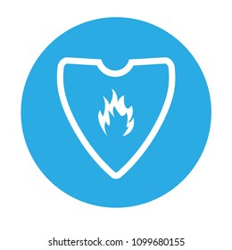 Fire protection.fire icon and shield. 