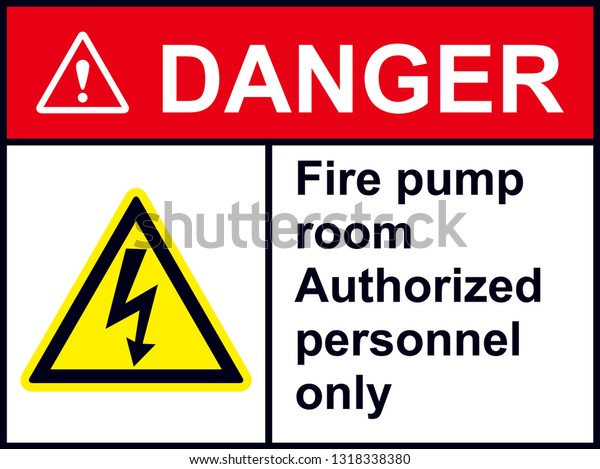 Fire Pump Room Sign Stock Vector Royalty Free 1318338380