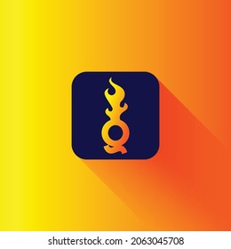 Fire Q letter icon logo design