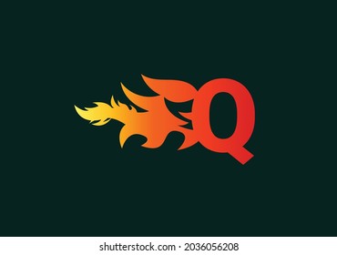 Fire Q Letter Logo And Icon Design Template