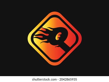 Fire Q Letter Logo And Icon Design Template