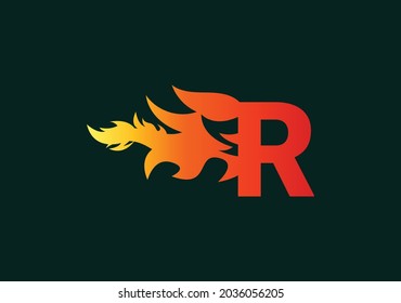 Fire R Letter Logo And Icon Design Template
