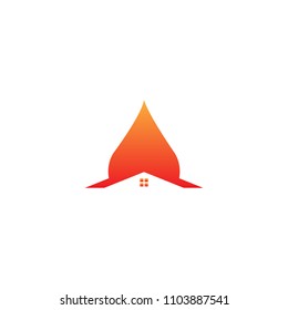fire real estate home vector logo template illustration graphic design